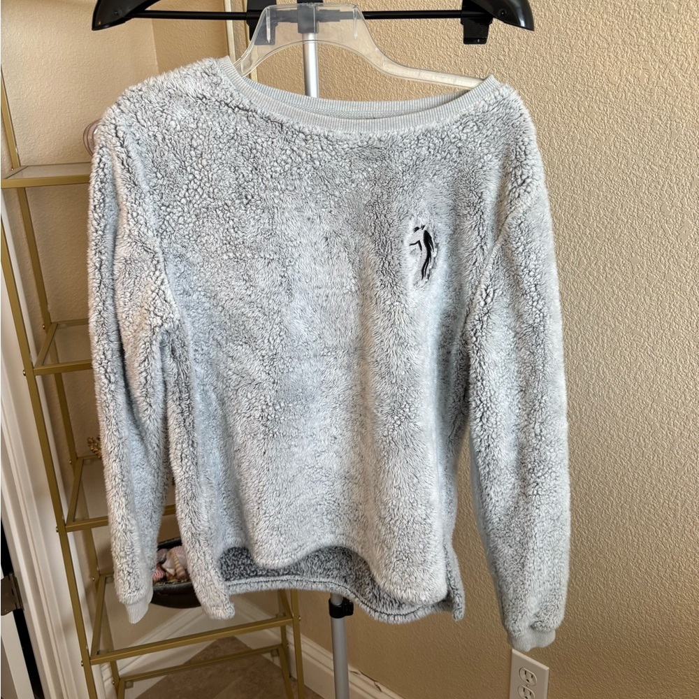 Boxercraft Gray‎ Plush Sherpa Fleece Pullover Sweatshirt Size Small